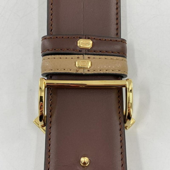 FENDI FF Diamond Reversible Belt 8C0736 Brown Calf Leather Fendi - Picture 4 of 8